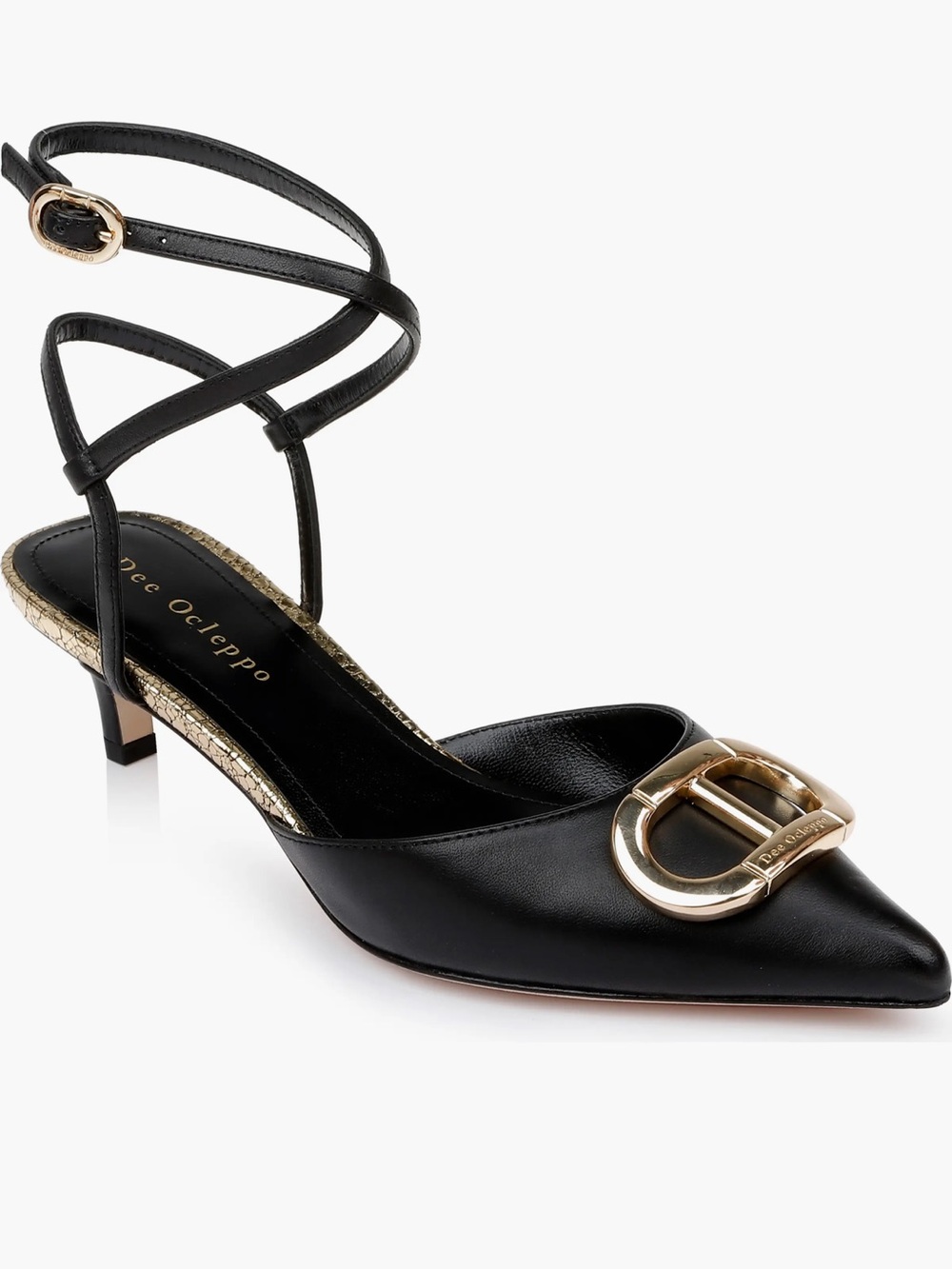 Paige Ankle Strap Pointed Toe Kitten Heel Pump, sz 8.5